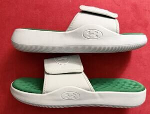 Under Armour UA Ignite Pro 8 Slides Men's Size 12 Grey And Green 6000337 014